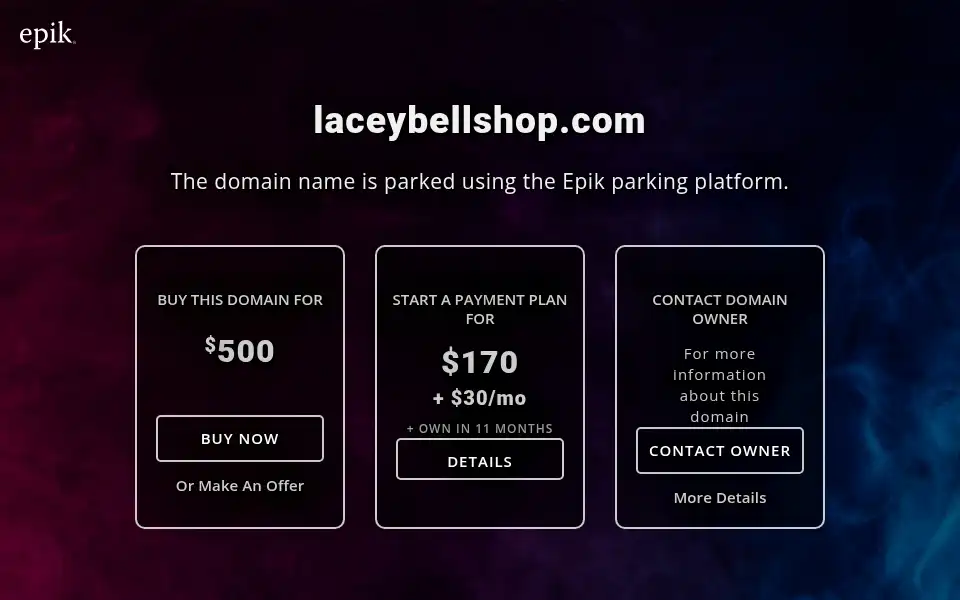 Screenshot of laceybellshop.com