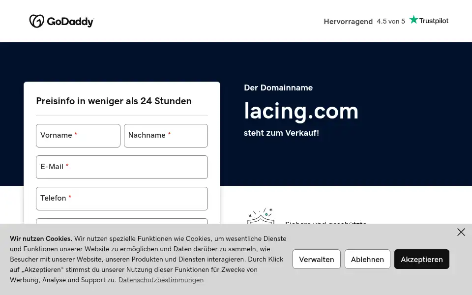 Screenshot of lacing.com