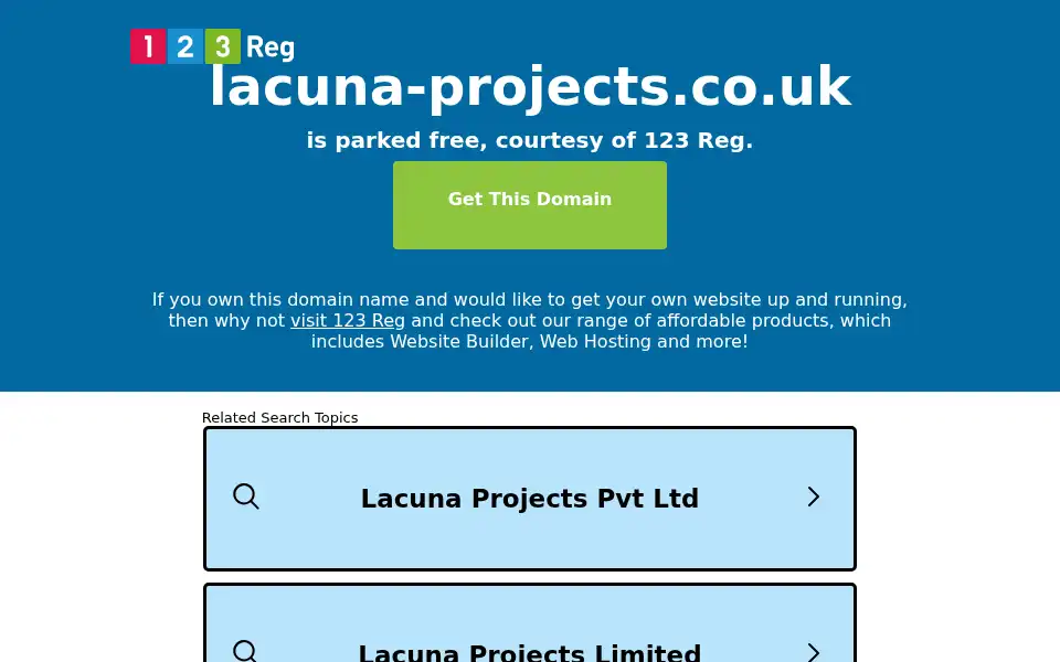 Screenshot of lacuna-projects.co.uk