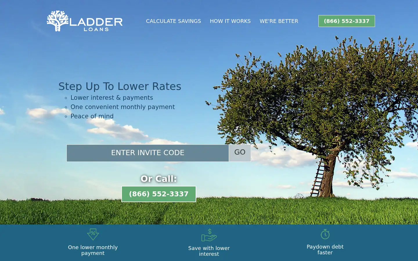 Screenshot of ladderloans.com