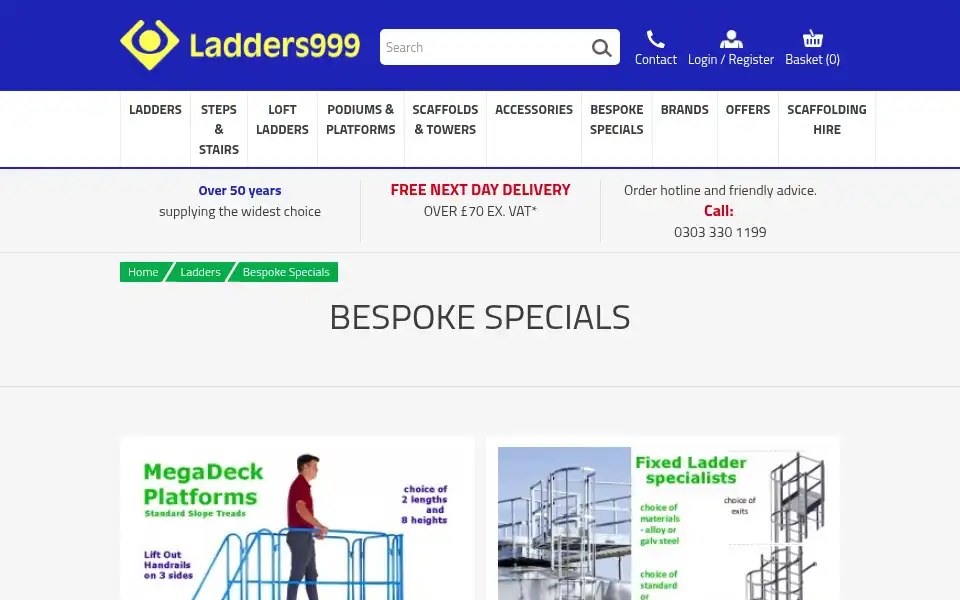 Screenshot of ladders-999.co.uk
