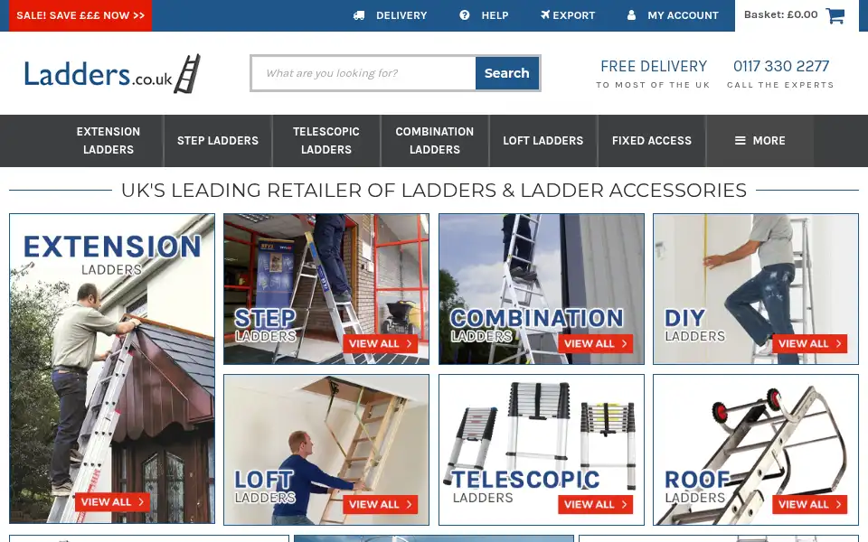 Screenshot of ladders.co.uk