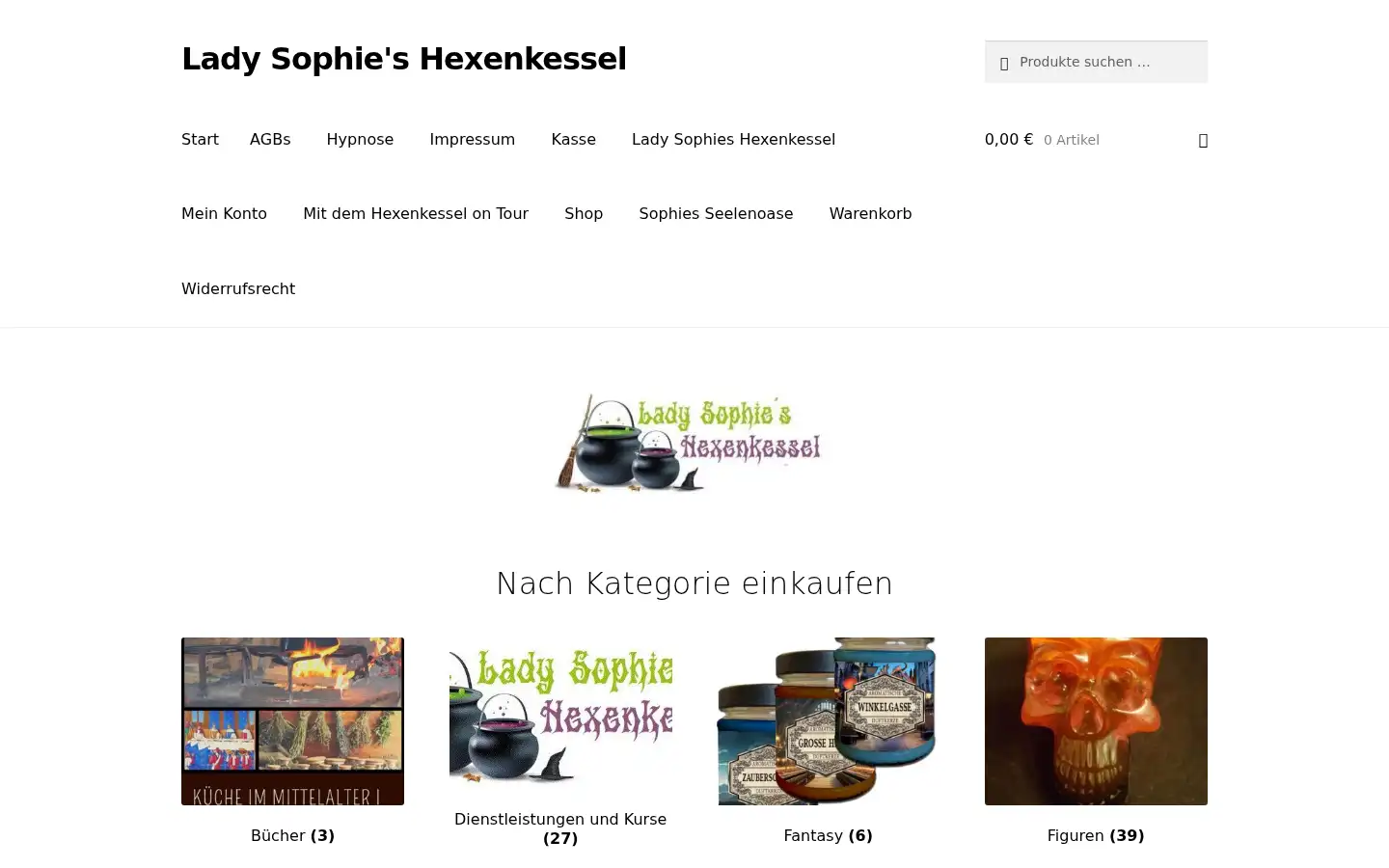 Screenshot of lady-sophies-hexenkessel.de