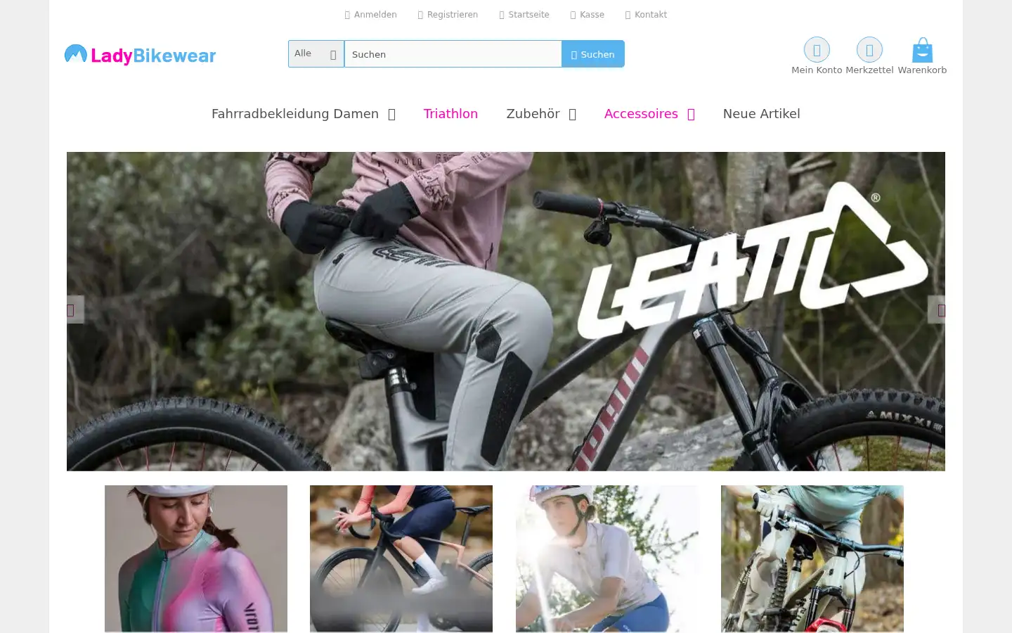 Screenshot of ladybikewear.de