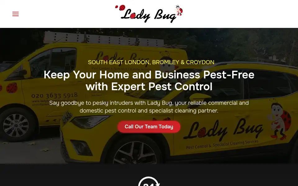 Screenshot of ladybugpestcontrol.co.uk