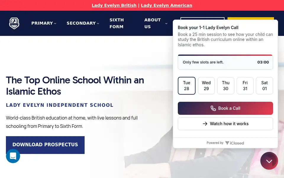 Screenshot of ladyevelyn.school