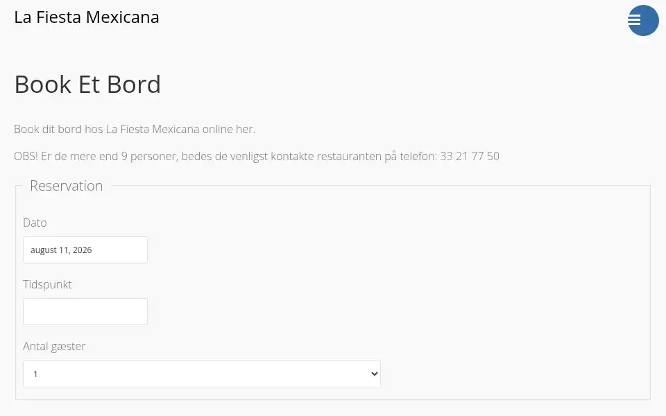 Screenshot of lafiestamexicana.dk