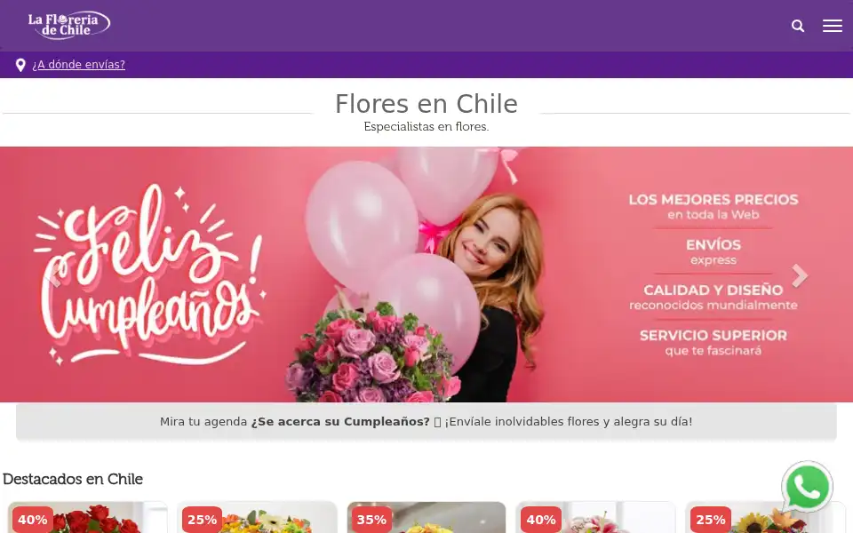 Screenshot of lafloreriadechile.com