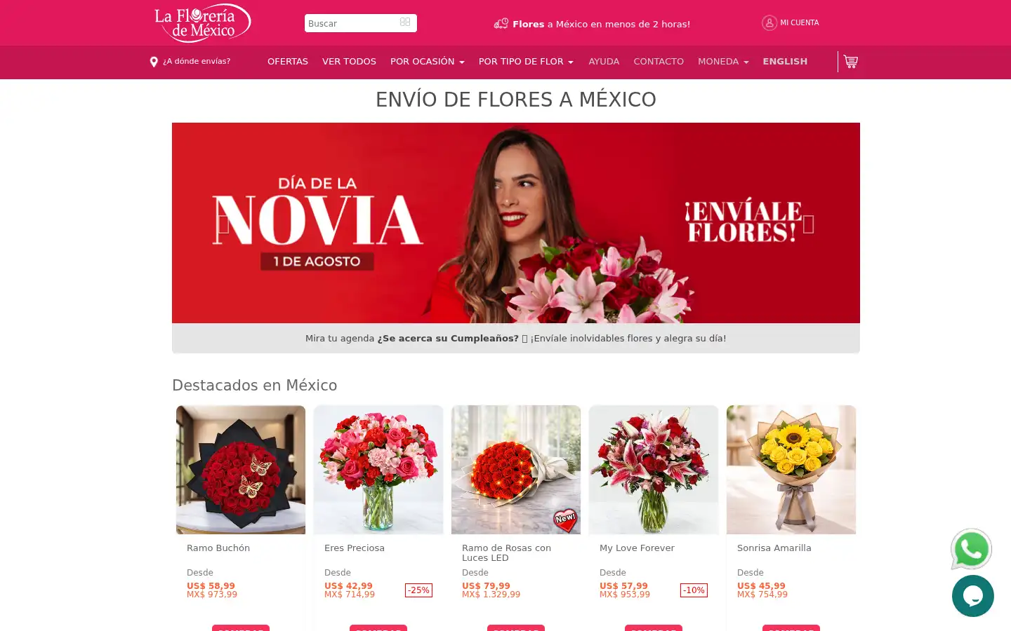 Screenshot of lafloreriademexico.com