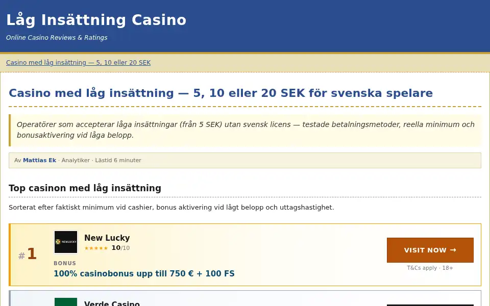 Screenshot of laginsattning.com