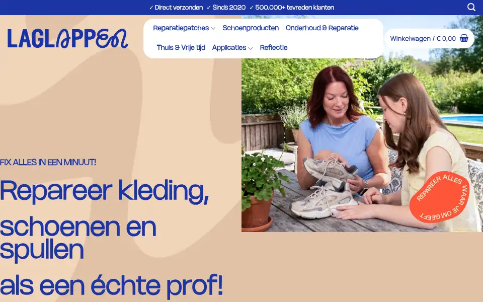 Screenshot of laglappen.nl