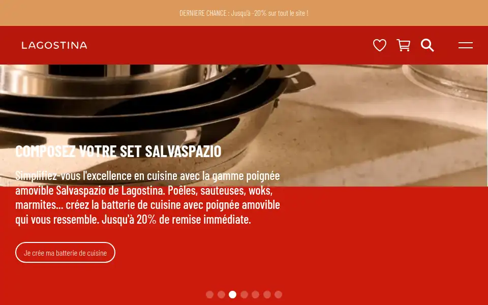 Screenshot of lagostina.fr