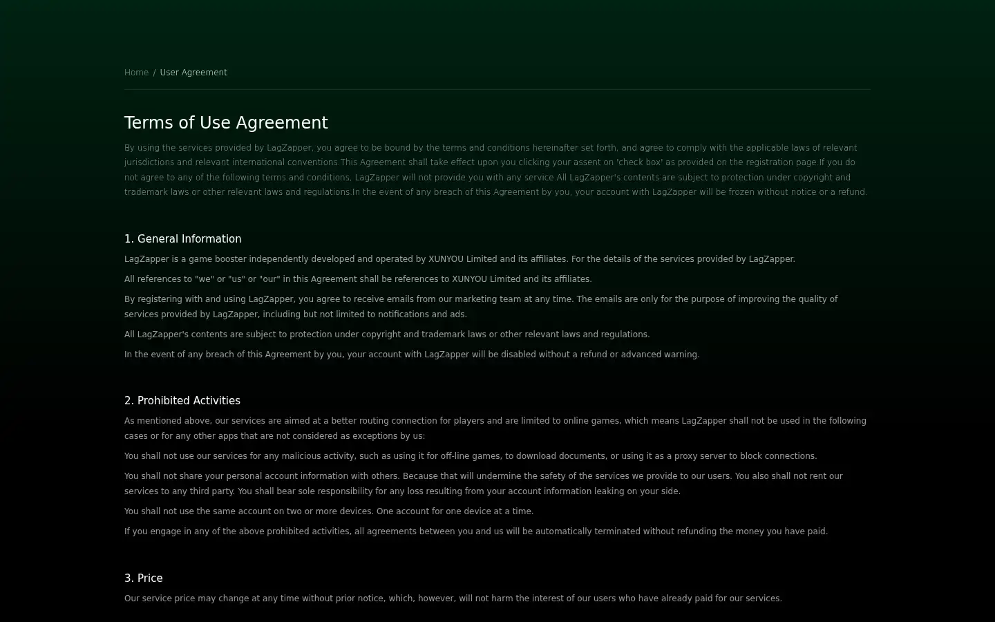 Screenshot of lagzapper.com