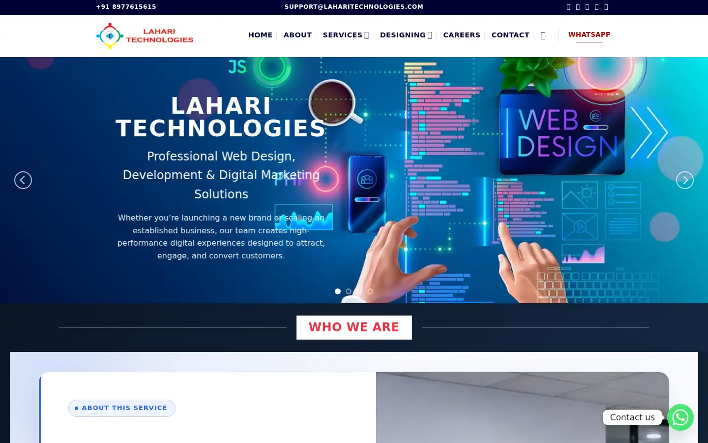 Screenshot of laharitechnologies.com