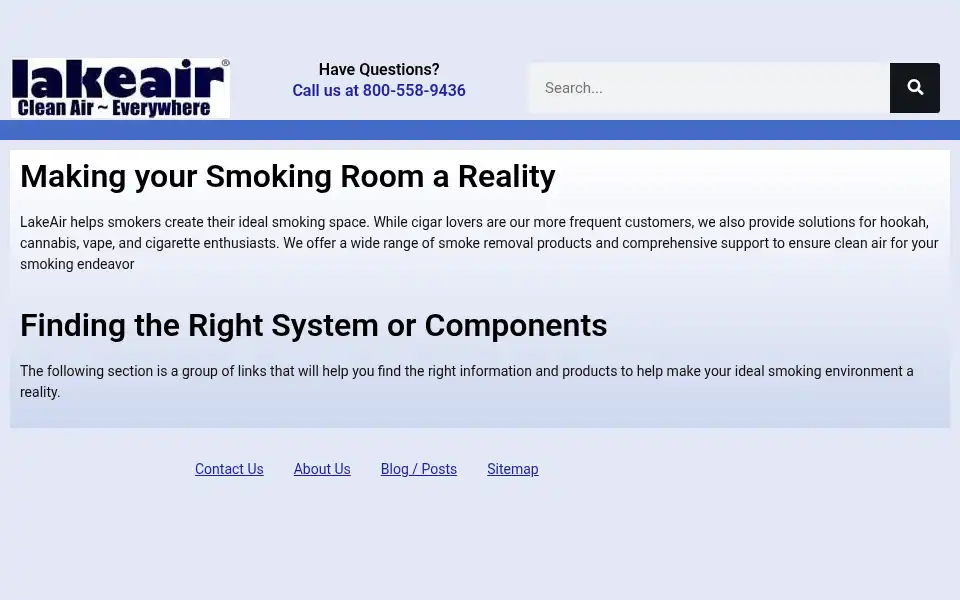 Screenshot of lakeair.com