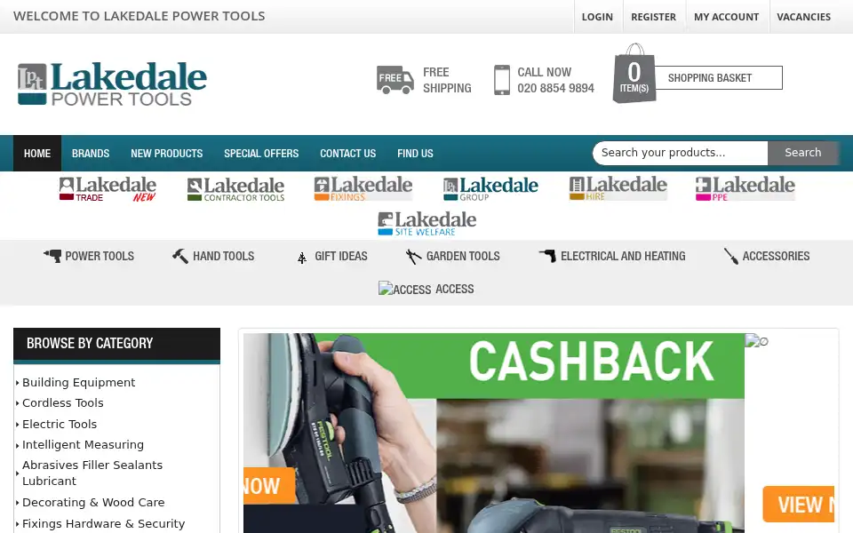 Screenshot of lakedalepowertools.co.uk