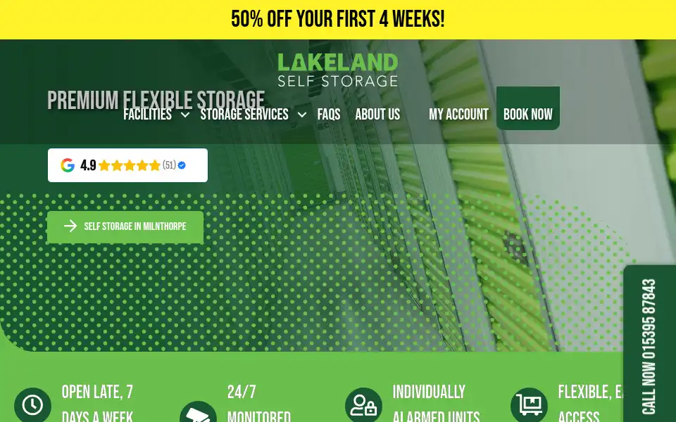 Screenshot of lakelandselfstorage.co.uk