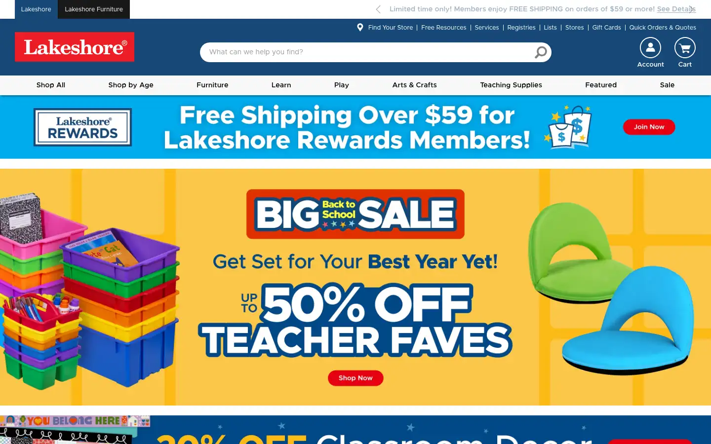 Screenshot of lakeshorelearning.com
