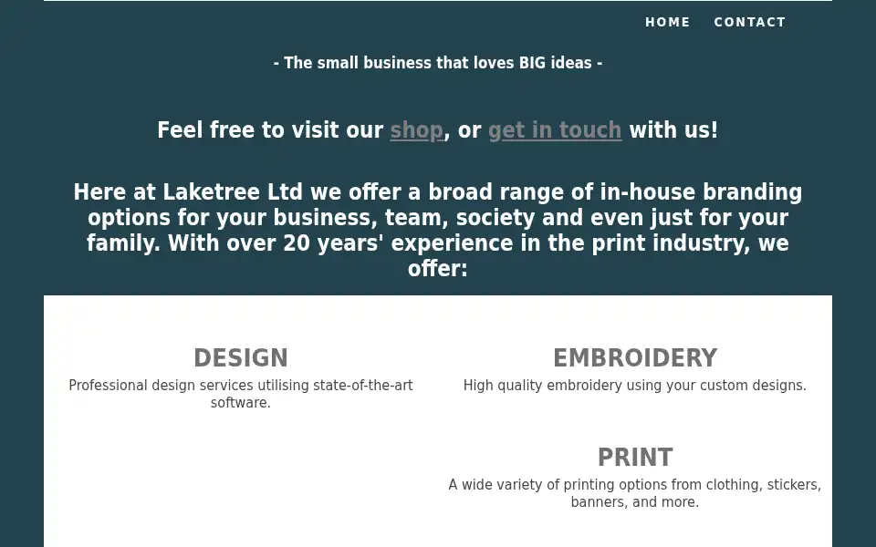 Screenshot of laketree.co.uk