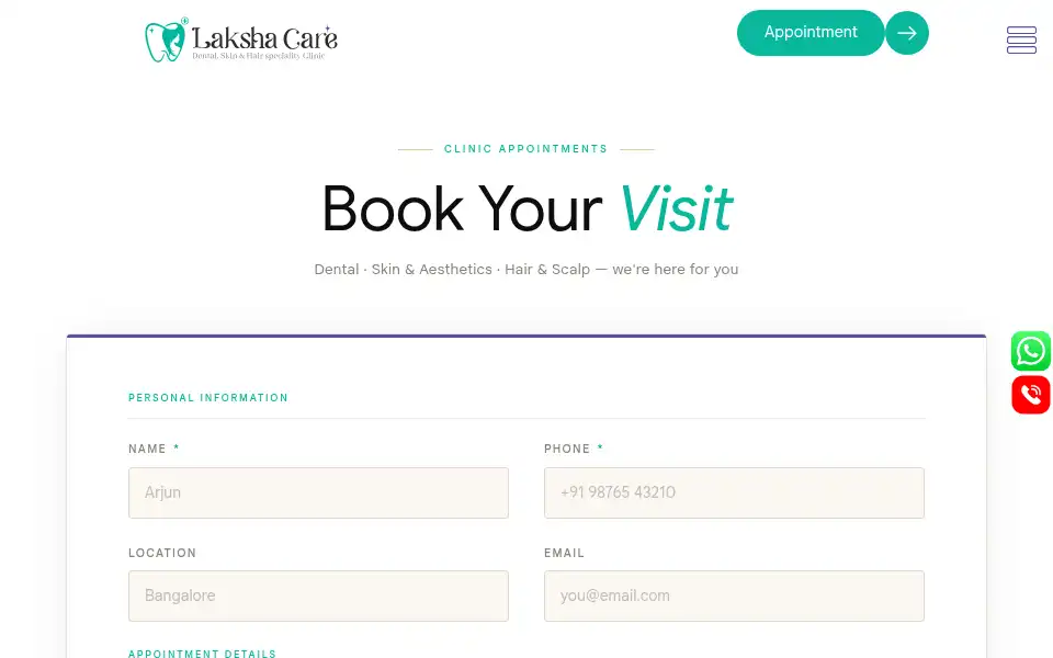 Screenshot of lakshacare.com