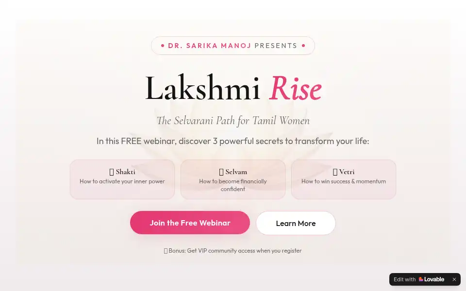 Screenshot of lakshmisangam.com