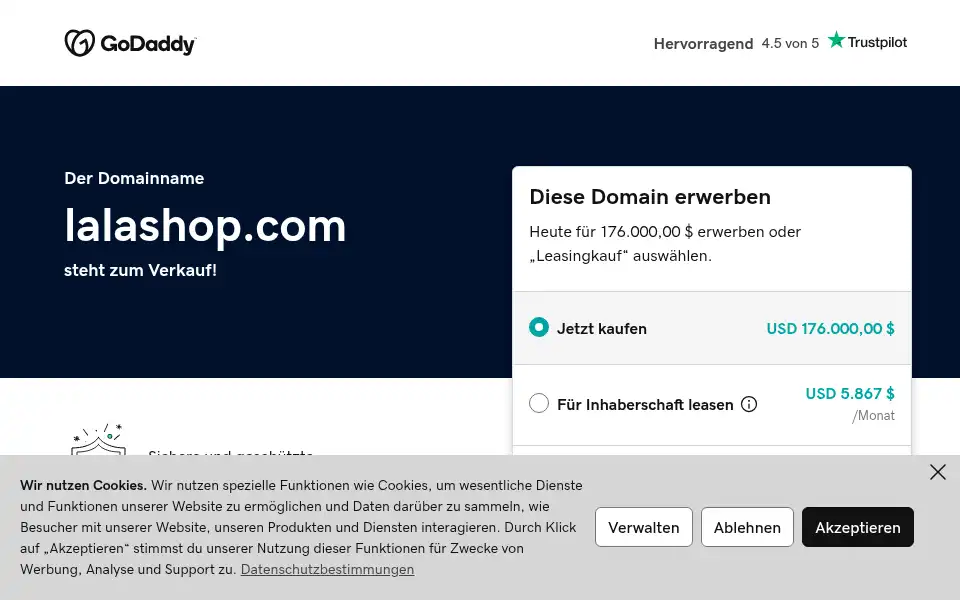 Screenshot of lalashop.com