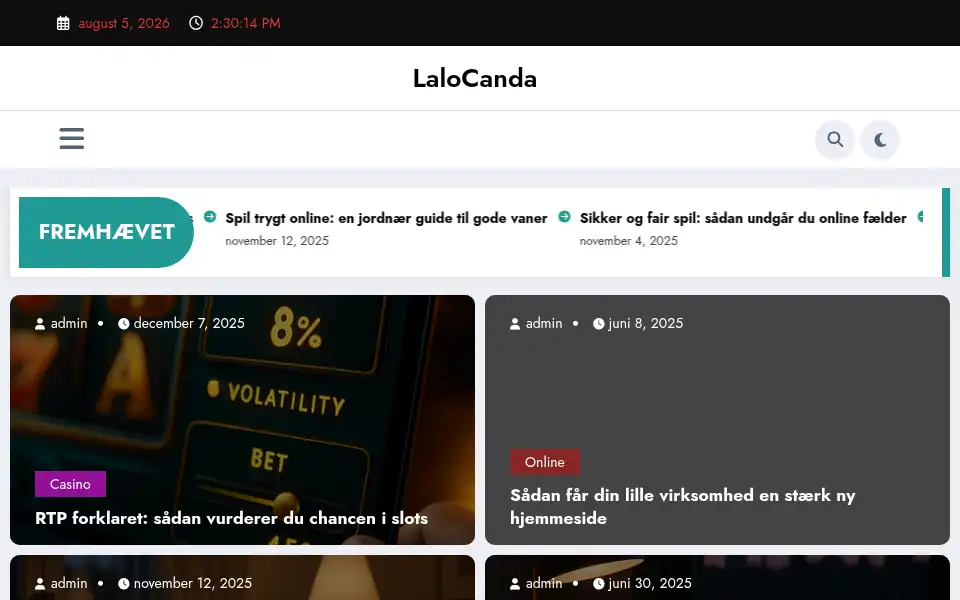 Screenshot of lalocanda.dk