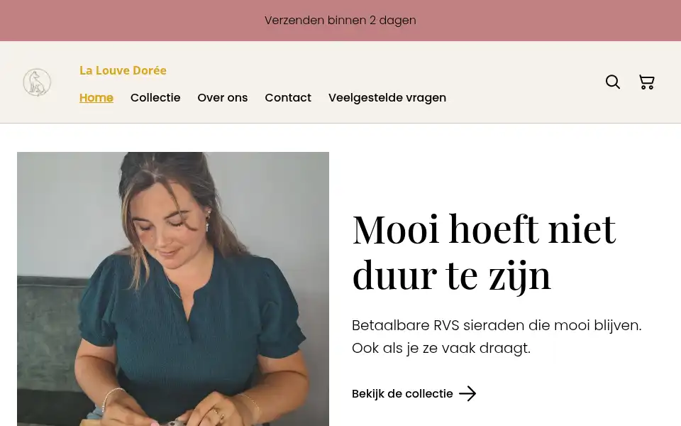 Screenshot of lalouvedoree.nl