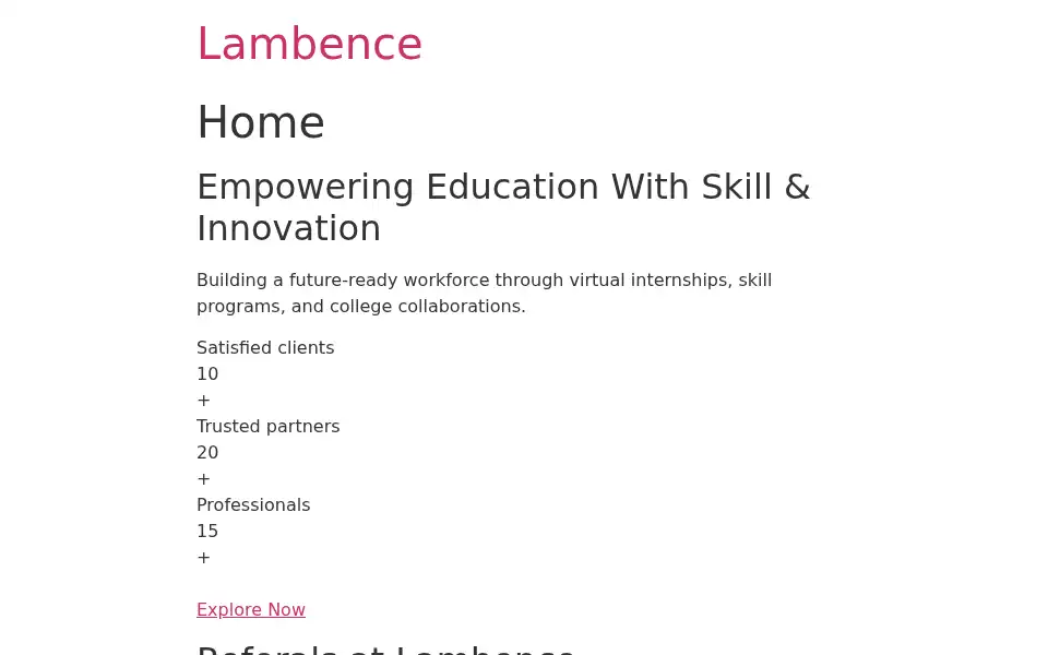 Screenshot of lambence.in