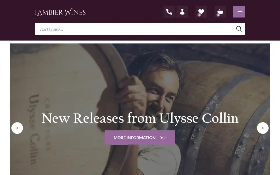 Screenshot of lambierwines.com