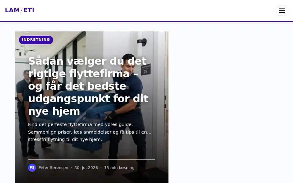 Screenshot of lameti.dk