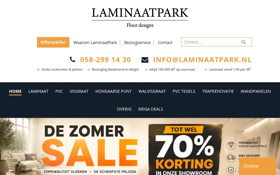 Screenshot of laminaatpark.nl