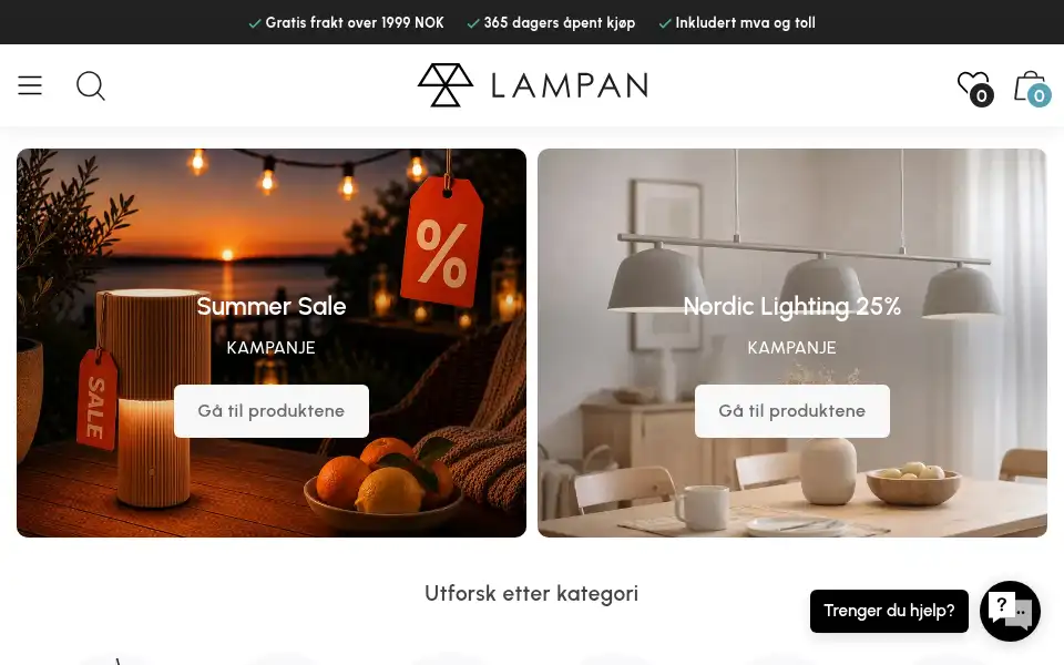 Screenshot of lampan.no