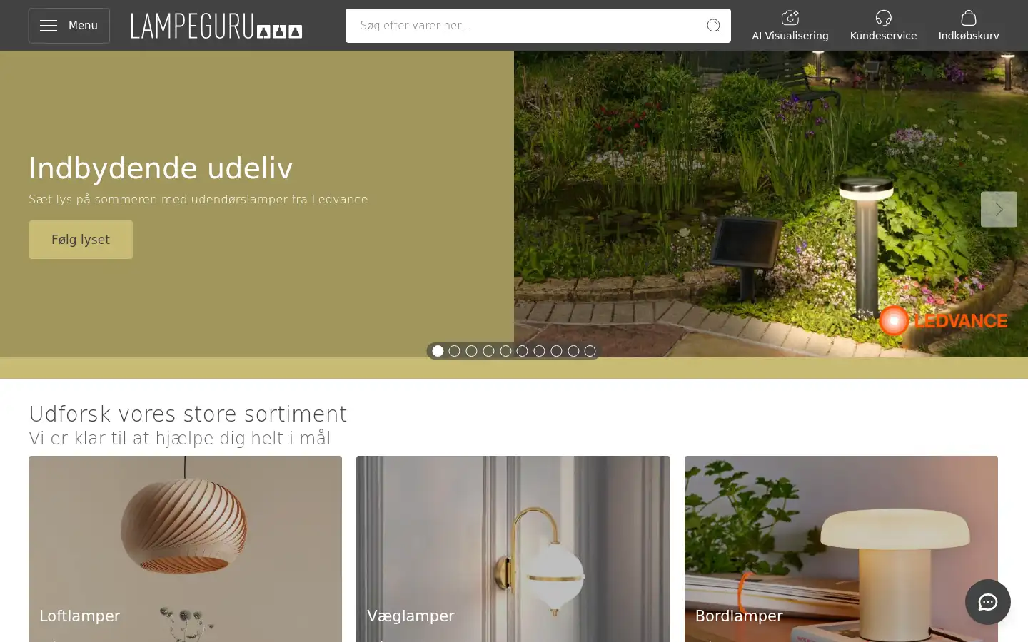 Screenshot of lampeguru.dk