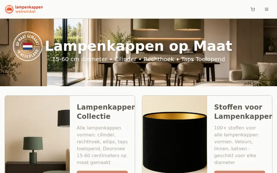 Screenshot of lampenkappen-webwinkel.nl