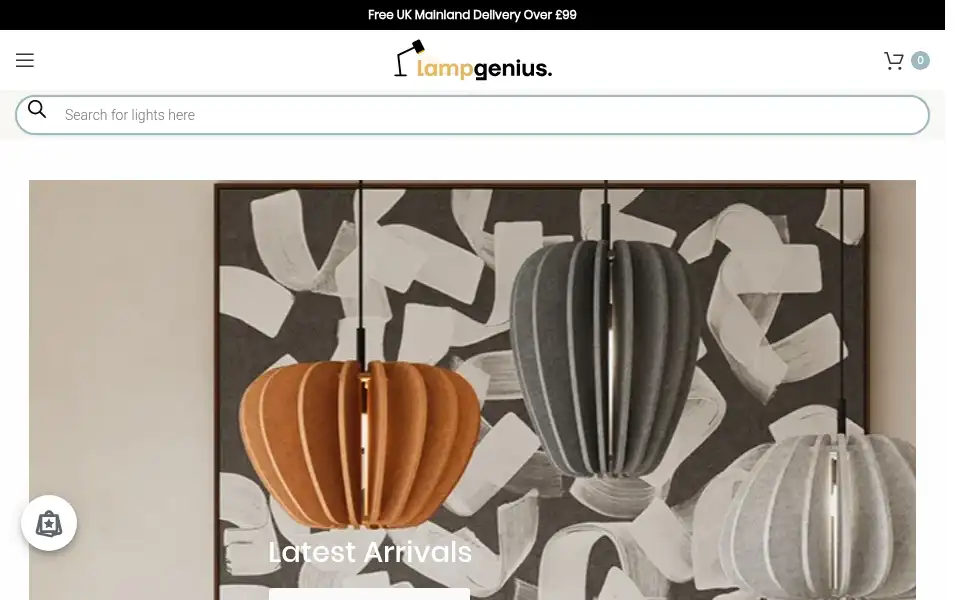 Screenshot of lampgenius.co.uk