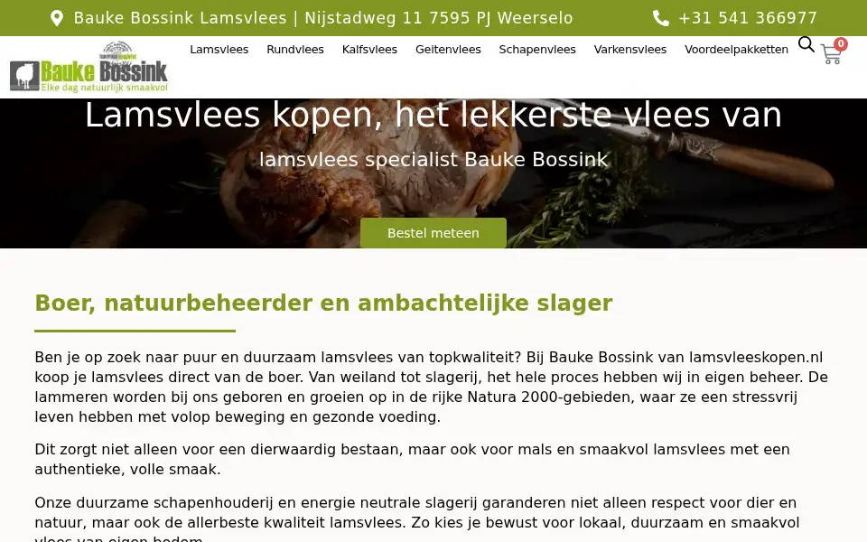 Screenshot of lamsvleesbossink.nl