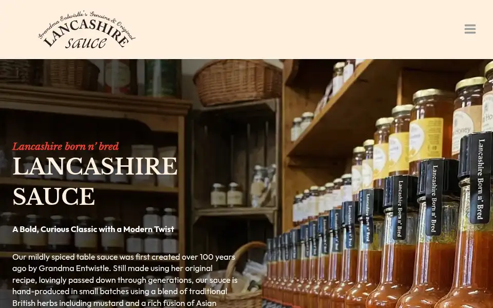 Screenshot of lancashiresauce.co.uk