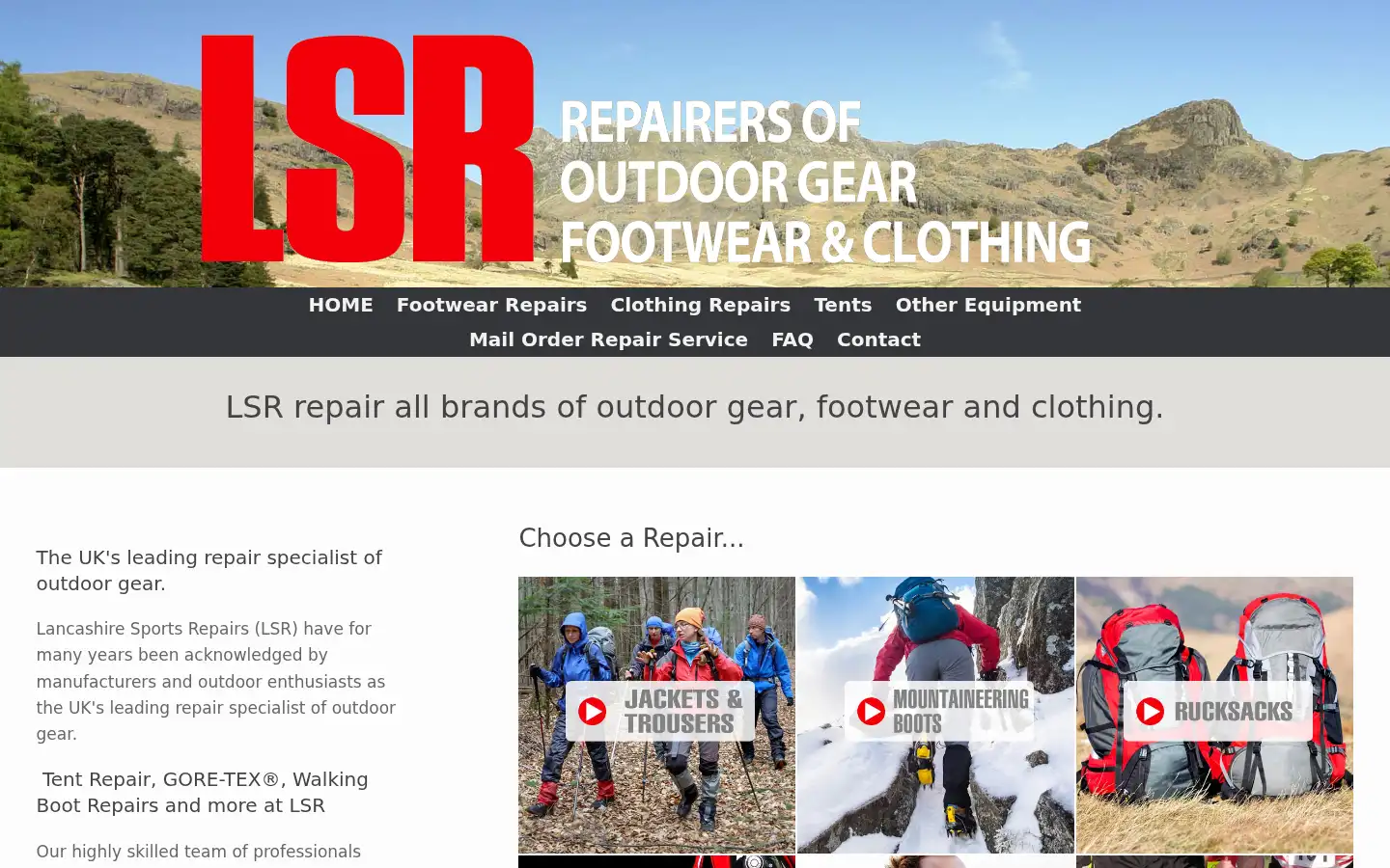 Screenshot of lancashiresportsrepairs.co.uk