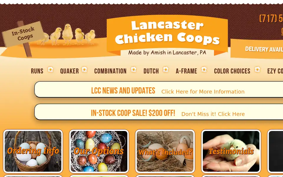 Screenshot of lancasterchickencoops.com