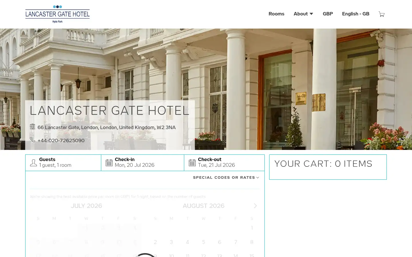 Screenshot of lancastergatehotelhydepark.co.uk
