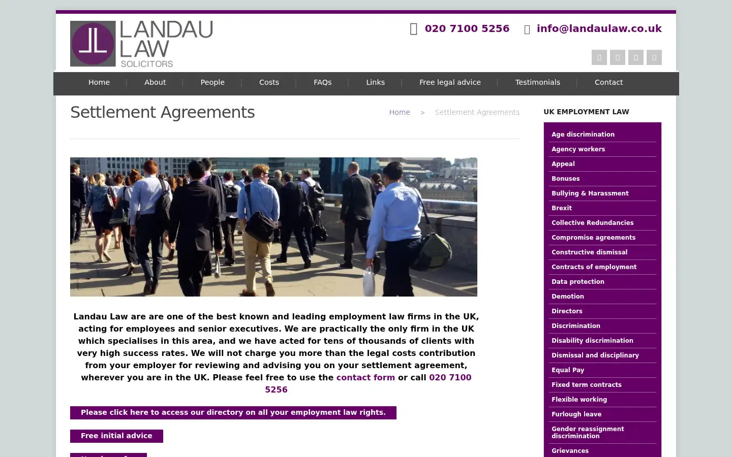 Screenshot of landaulaw.co.uk