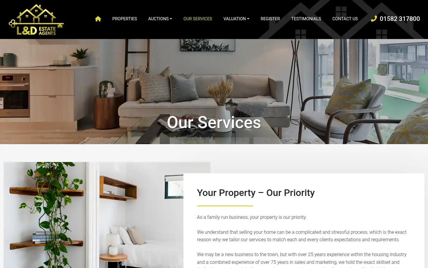 Screenshot of landdestateagents.co.uk