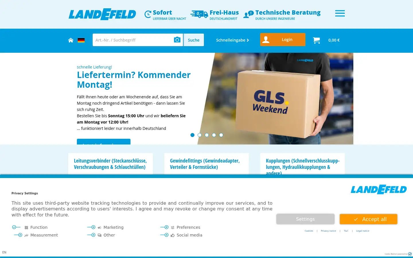 Screenshot of landefeld.de