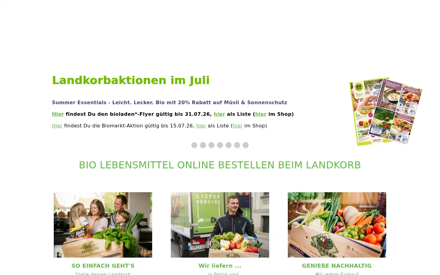 Screenshot of landkorb.de