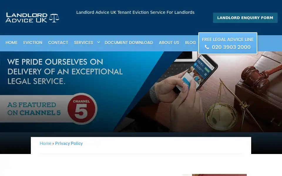 Screenshot of landlordadvice.co.uk