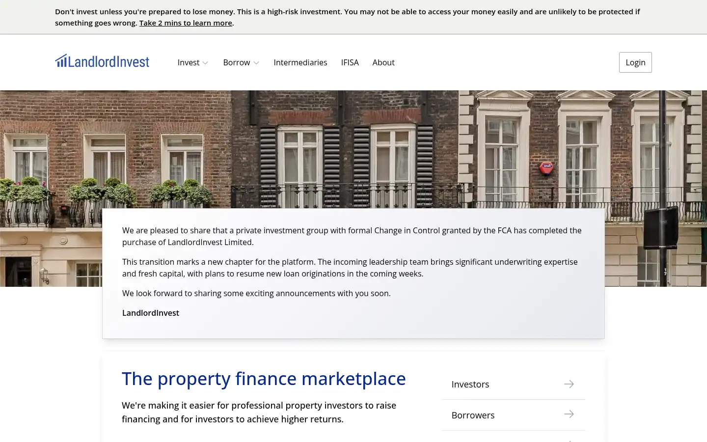 Screenshot of landlordinvest.com