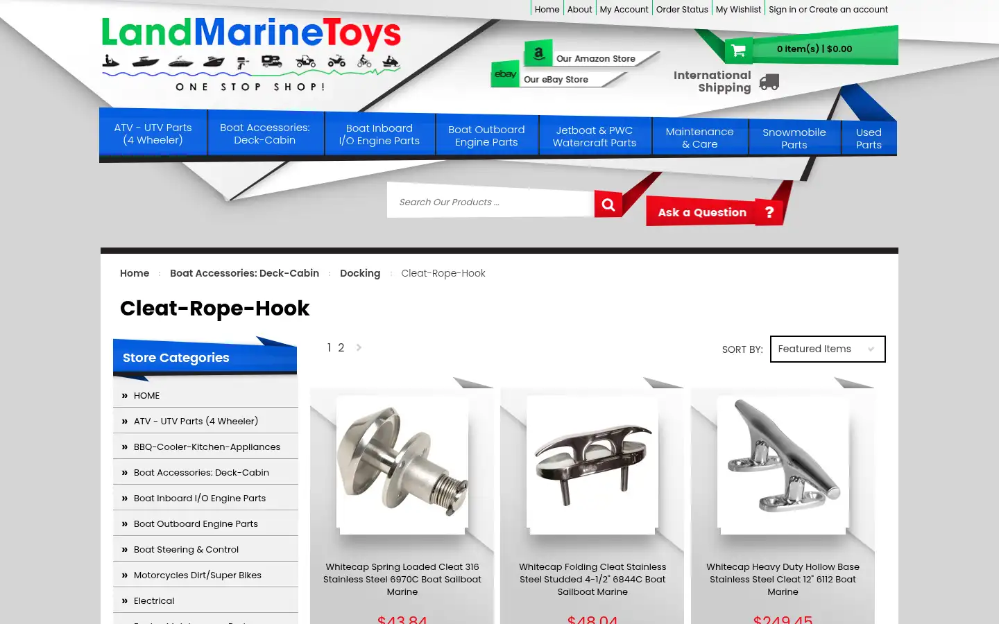 Screenshot of landmarinetoys.com