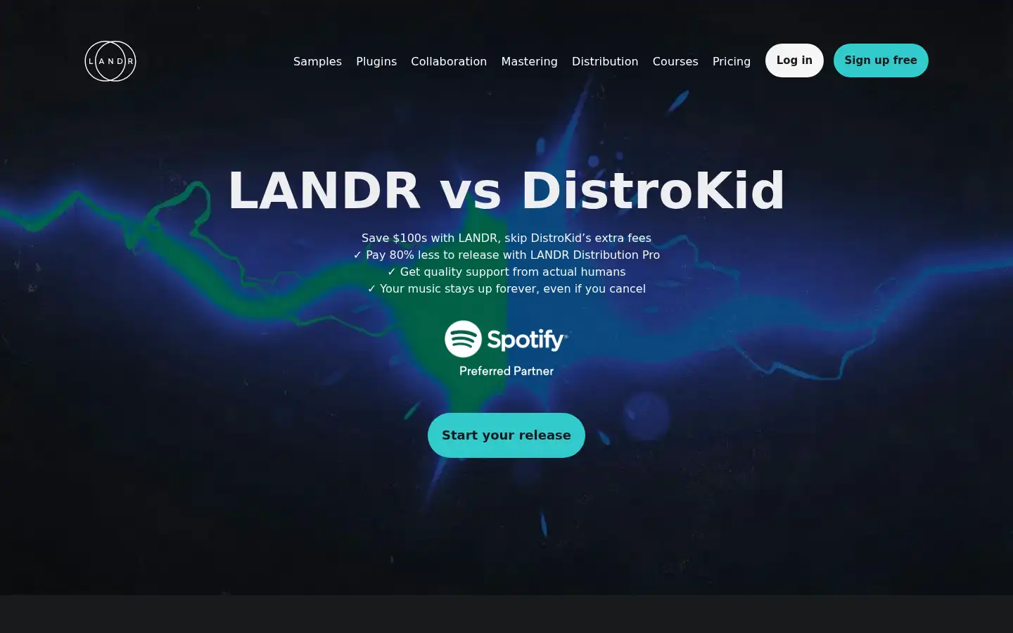 Screenshot of landr.com