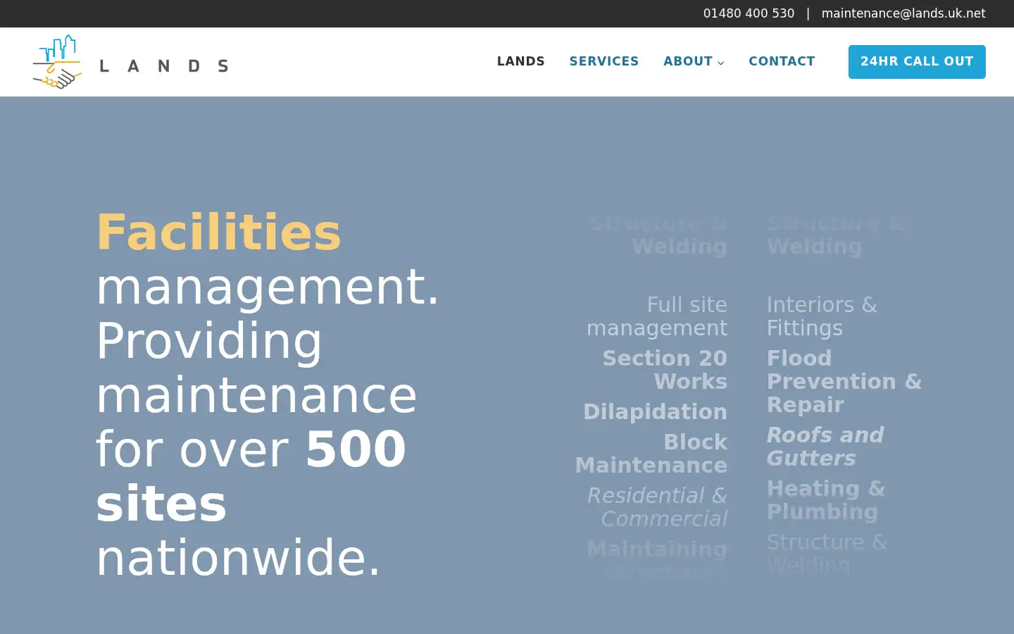 Screenshot of lands.uk.net